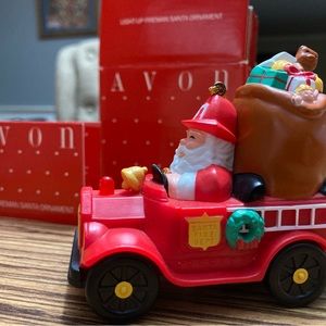 Vintage Avon Santa Clause Firetruck Ornament